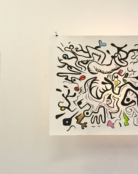 Peinture sur papier. 100 x 140 cm