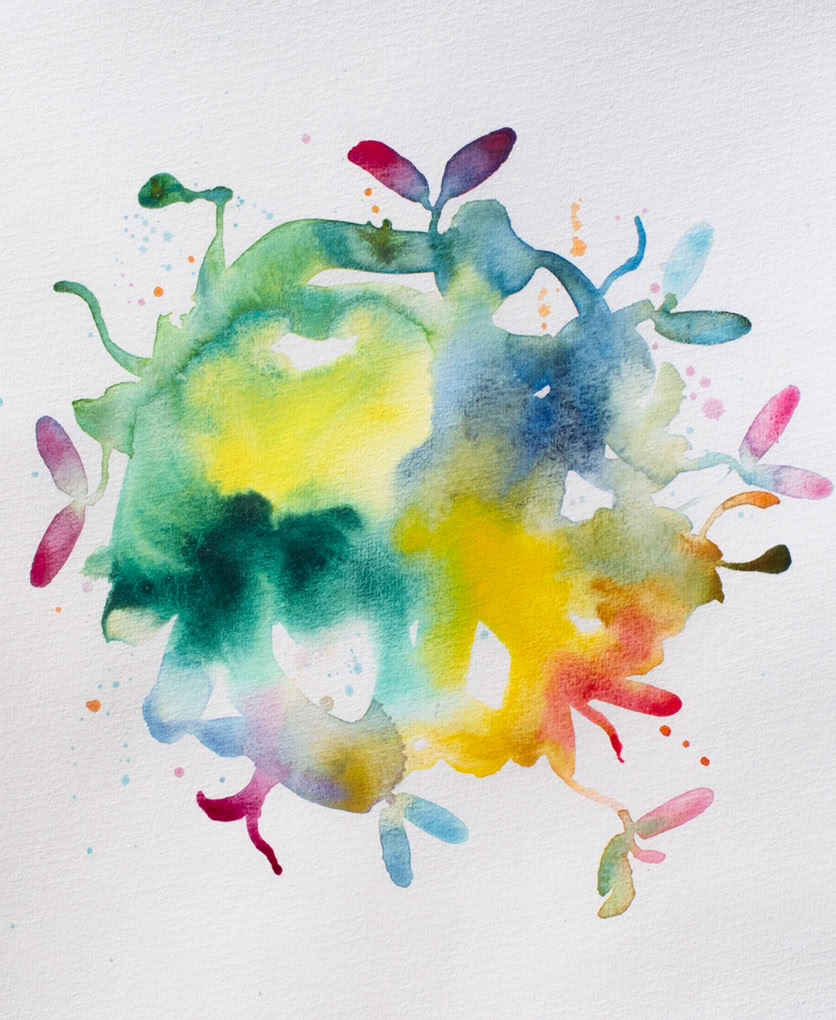 Aquarelle. 25 x 25 cm