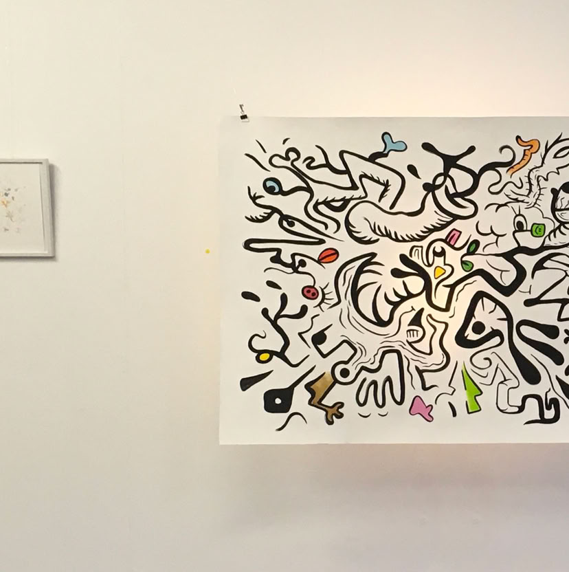 Peinture sur papier. 100 x 140 cm