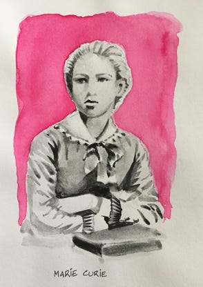 Illustration de la série *Enfance sans biographiel* par Denis Tcheskiss. Aquarelle miniature au format Artist Trading Card 63 x 89 mm. Exposition : 2018. Galerie de l'Artsenal. Delémont