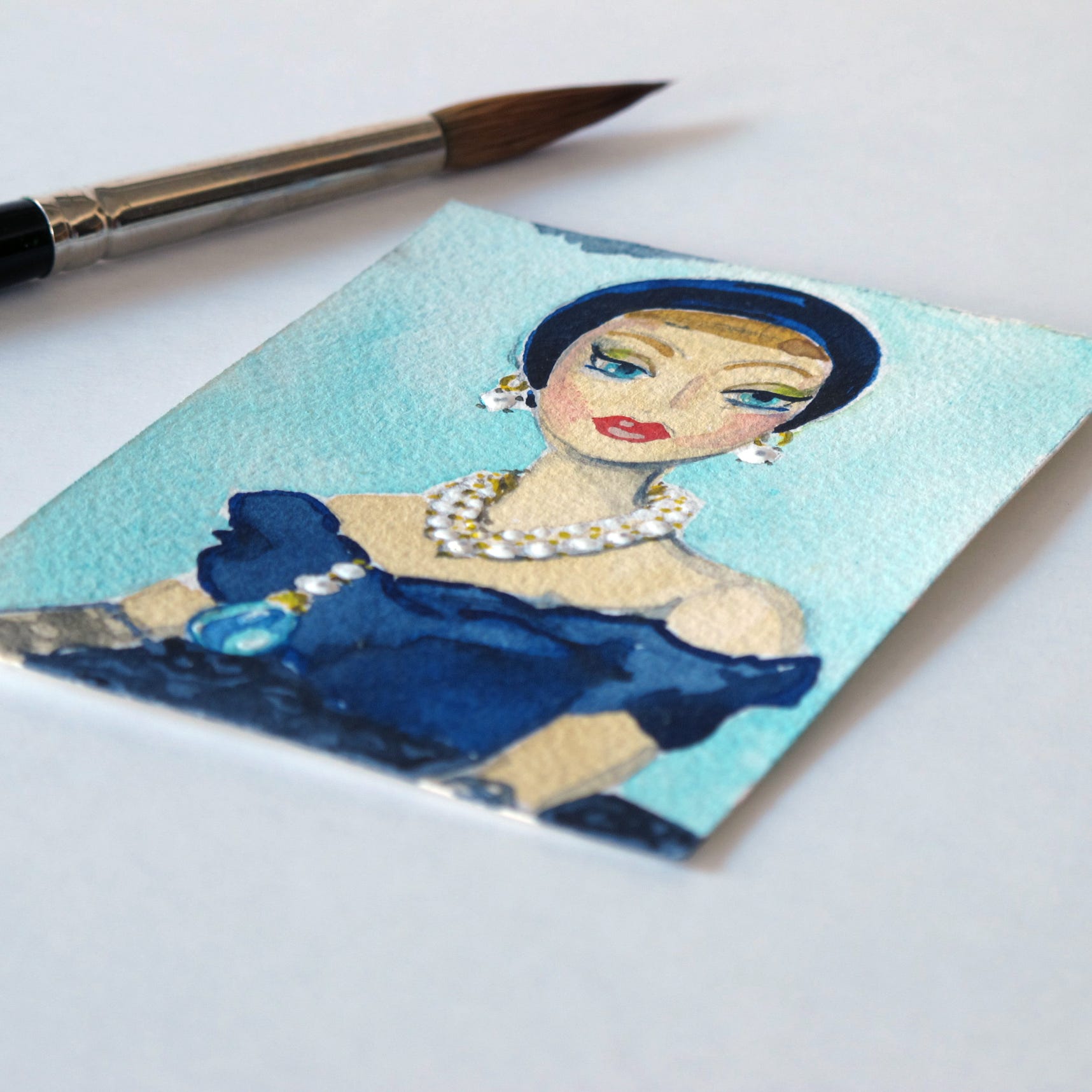 Aquarelle miniature 63 x 89 mm